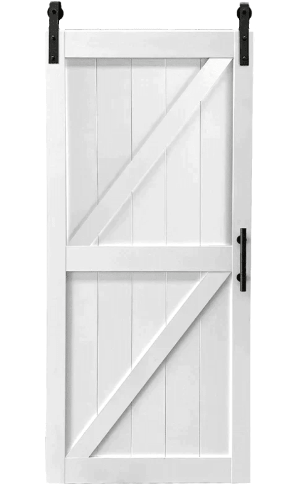 White double Z brace barn door