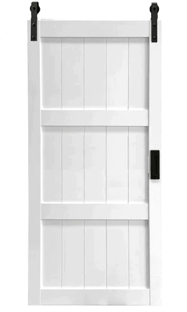 White Double brace barn door 