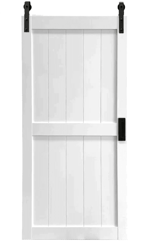 White Single Brace barn door