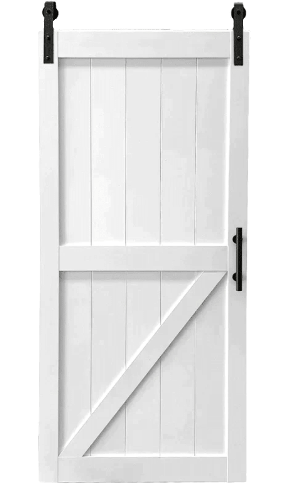 White Single Z Brace barn door